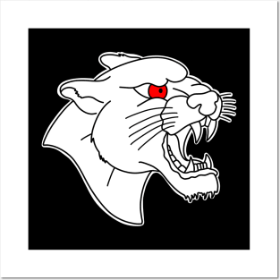 HomeSchoolTattoo Panther Head (RED EYE) Posters and Art